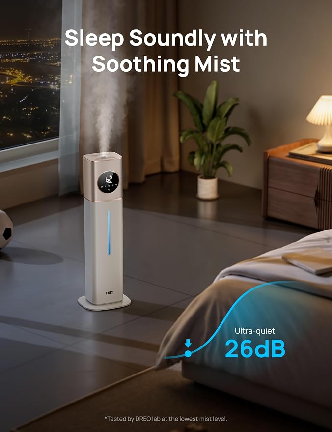 DREO HM735S 11L Smart Humidifier Large Room 700 ft², 100H Cool Mist Air Humidifiers for Bedroom, Top-Fill, Clean Tank Technology, 26dB, Auto Mode, Aroma Box, RGB, Remote & APP Control, Baby, Starlight - Image 6