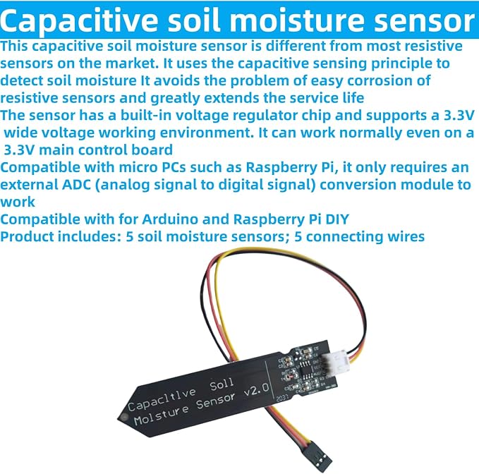 10Pcs 3.3V Capacitive Soil Moisture Sensor Module | Compatible - Image 4