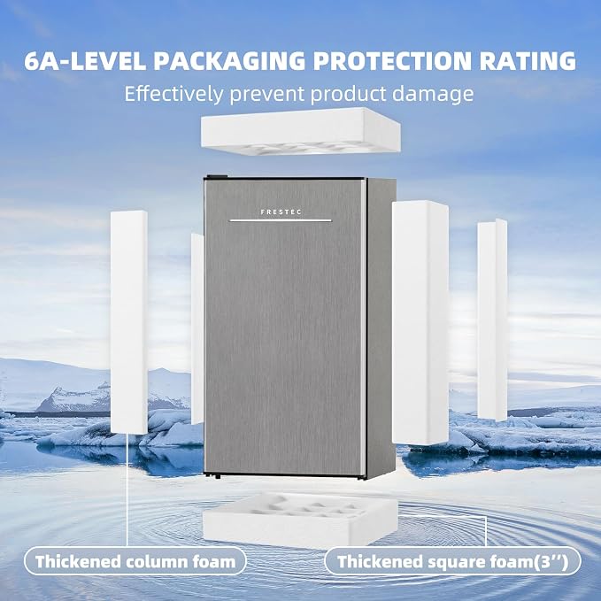 3.2 Cu. Ft. Mini Fridge with Freezer Small Refrigerator, Mini fridge for Bedroom, Dorm, Single Door, Energy Saving, Low Noise, Mini Fridge for Office (Grey) - Image 9
