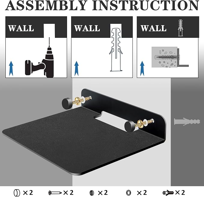WISDING Small Floating Shelves, 4.25'' Wall Metal Speaker Mount Shelves - Image 6