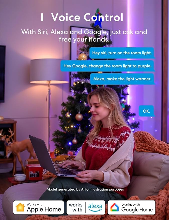 meross Smart LED Light Bulb, Smart WiFi LED Bulbs Compatible - Image 2