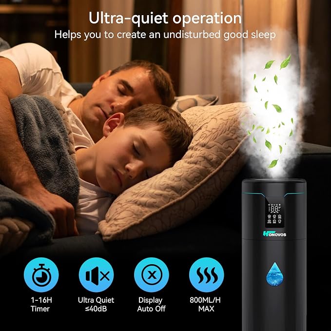 Humidifiers for Large Room Home Bedroom 2000 sq.ft. 17L/4.5Gal Large Humidifier with Extension Tube & 4 Speed Mist,Top Fill Wholehouse Humidifier with 360°Nozzle for Plant Commercial Greenhouse(Black) - Image 6