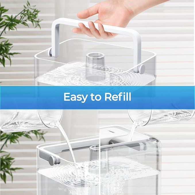 CHIVALZ Humidifiers for Bedroom, 6L Cool Mist Humidifiers for Baby Nursery, 26dB Quiet, 50H Runtime, Top Fill Humidifier for Large Room, Home, Plants, Nightlight, Oil Diffuser 1 Pack White - Image 6