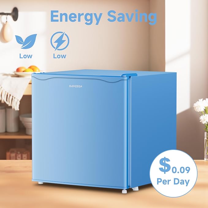 1.7 Cu.Ft Mini Fridge with Freezer for Dorm Office,Blue | Compact Refrigerator Office, Energy Saving Small Fridge Reversible Single Door, Low Noise for Bedroom Small Apartment - Image 5