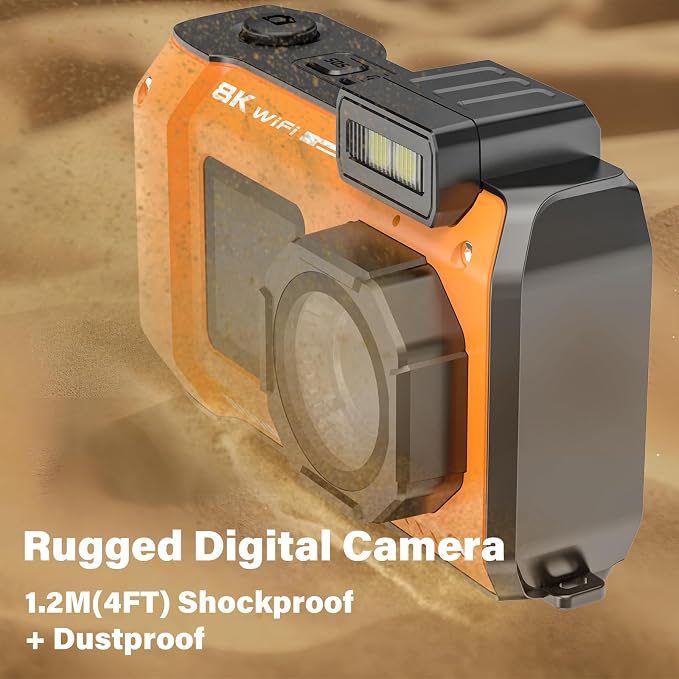 8K Underwater Camera, WiFi 33FT 70MP Waterproof Camera - Image 3