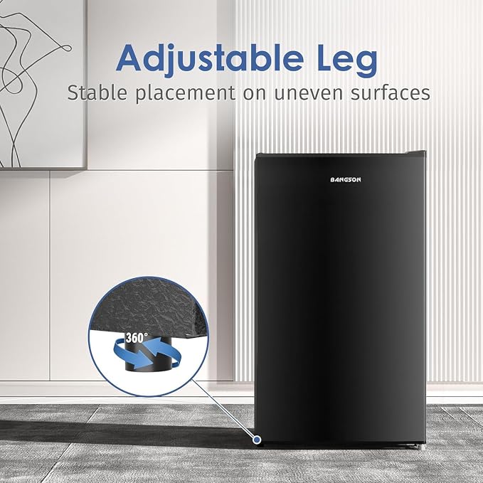 Mini Fridge with Freezer, 3.2Cu.Ft, Single Door Small Refrigerator, Energy-efficient, Low Noise, Mini fridge for Bedroom Dorm and Office, Black - Image 6