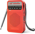 Portable Radio AM FM with Long Range Reception, Goodes Transistor Radio with Loud Speaker, 2AA Battery Operated, Headphone Jack for Indoor, Outdoor and Emergency Use-Red by Goodes