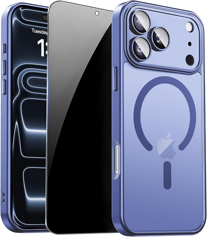 for iPhone 17 Pro Case with Privacy Screen Protector and Camera Protection by ZOZDOKG