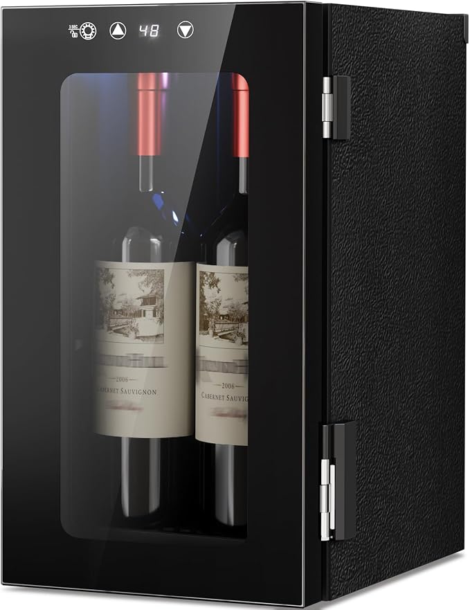 Antarctic Star Wine Cooler, 0.4 Cu. Ft. Portable Mini Wine fridge | Electronic Temp Control, 40-61°F Adjust Temp, Glass Door, Counter-top Drink Fridge for Bedroom, Dorm, Office, Bar & Kitchen by AntarcticStar