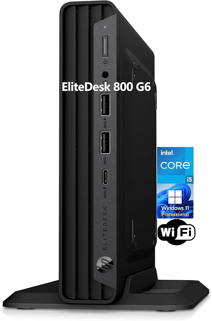 HP EliteDesk 800 G6 Mini Desktop Business Computer, Core i5-10500T Processor, 16GB RAM, 1TB PCIe SSD, RJ-45, Displayport, SUB KB & Mouse, Wi-Fi, BT, Windows 11 Pro (Renewed) by Unknown