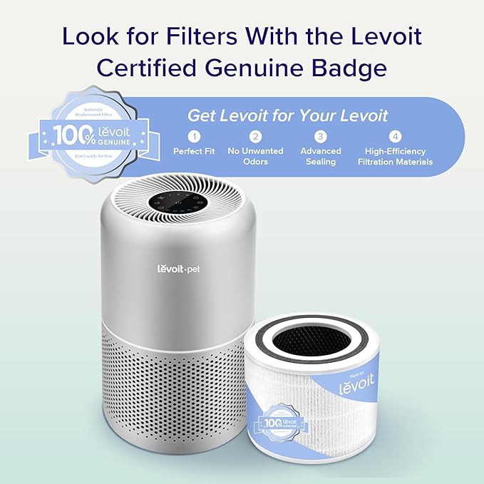 Levoit Air Purifier for Home Pets, Large Room Bedroom, AHAM VERIFIDE | HEPA Sleep Mode, Efficient Filter for Pet Dander, Odors, Captures Smoke, Dust, Pollen, Pet Lock, Core P350-P, Grey - Image 6