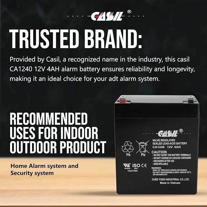 Casil CA-1240 12V 4Ah Sealed Lead-Acid Battery – Replacement - Image 3