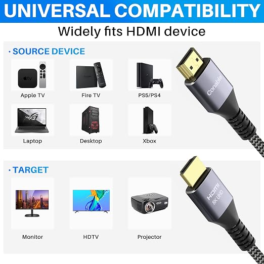 8K HDMI 2.1 Cable 5 FT, Real Certified 48Gbps Ultra High Speed HDMI® Cable - Image 5