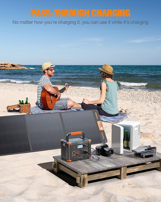 GRECELL 999Wh Solar Generator 1000W, Portable Power Station with 60W USB-C PD Output, 110V Pure Sine Wave AC Outlet Backup Lithium Battery for Outdoors Camping Travel Hunting Home (Peak 2000W) - Image 8