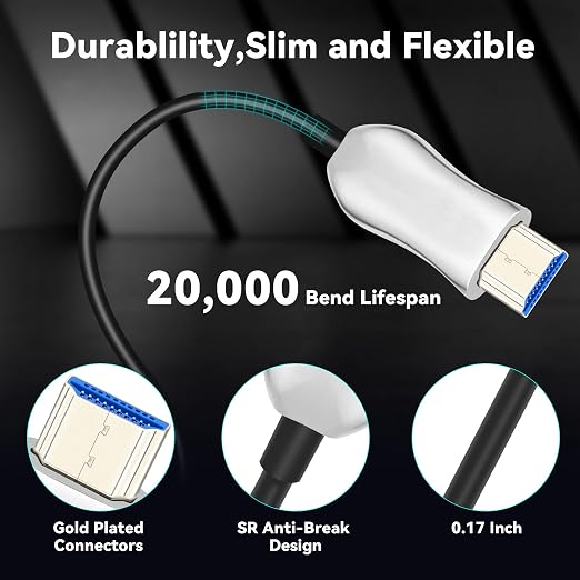 8K Fiber Optic HDMI 2.1 Cable 40ft, Long Active HDMI Cable, High Speed Fiber - Image 8