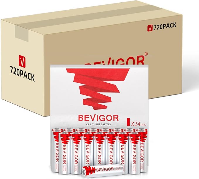 BEVIGOR Lithium Batteries AA, 720 Bulk Pack 1.5V High Performance Lithium by BEVIGOR