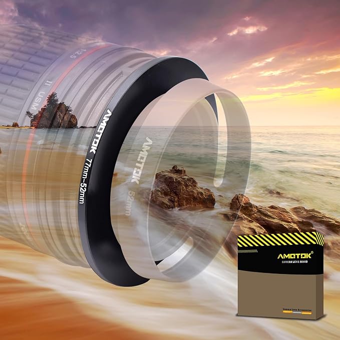 77mm Lens to 52mm Camera Lens Adapter, 77mm to 52mm Filter Step-Down Ring by AMOTOK