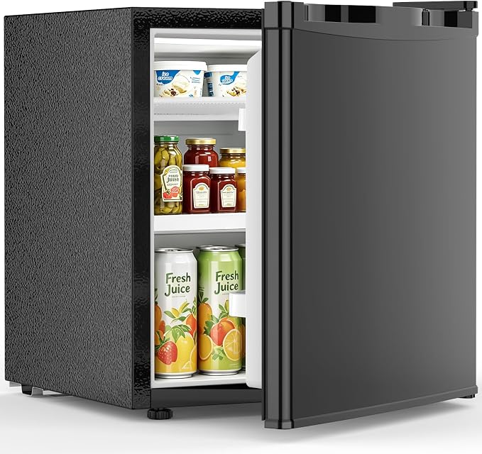 Electactic 1.7 Cu.ft Mini Fridge, Compact Refrigerator, Single Reversible Door, Ultra Quiet, Energy Efficient for Office, Dorm, Bedroom, Apartment, Black by Electactic
