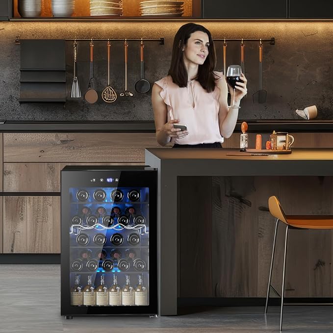 Electactic 37 Bottle Wine Fridge,Freestanding 145 Can Beverage Refrigerator with Smart Temperature Control，4.5 CU FT Quiet Mini Fridge with Child Lock Panel for Family Restaurant Bar, Black - Image 6