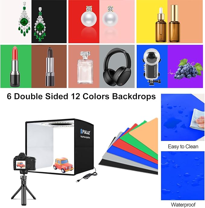 PULUZ 10x10 inch Photo Light Box, Folding Portable Mini lightbox 104PCS LED - Image 3