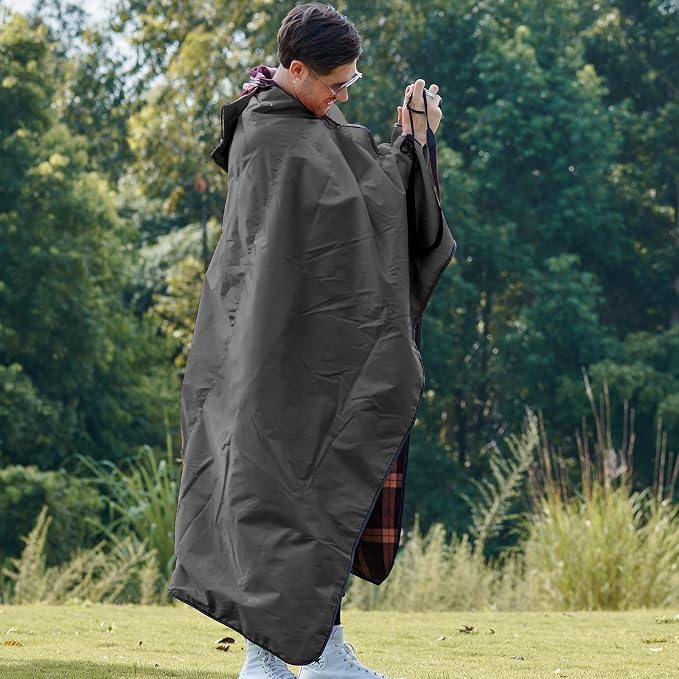 DUKUSEEK Stadium Blanket Waterproof Windproof, Outdoor Hooded Blankets - Image 6