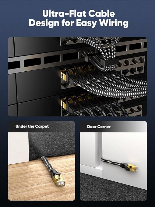 Cat 8 Ethernet Cable Flat 6 FT 5Pack, High Speed 40Gbps 2000Mhz Braided - Image 5