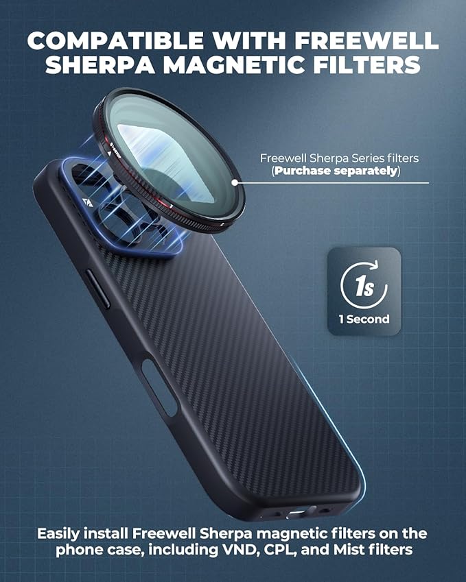 FREEWELL Pro Filmmaker Case for iPhone 15 Pro - 17mm Lens Slot & Magnetic - Image 3