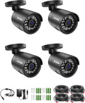 ZOSI 4 x 2MP 1080p Home Security Camera Outdoor Indoor, 1920TVL HD CCTV Bullet by ZOSI