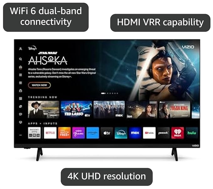 VIZIO 43 Inch V Series 4K UHD Smart TV Bluetooth Compatible with Dolby Vision HDR/HDR10+ HLG, DTS Virtual X, HDMI VRR and WiFi 6 Dual-Band (V4K43M-0801) - Image 3