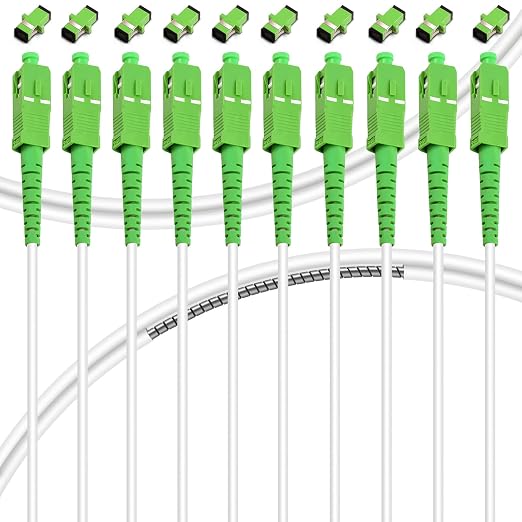 10Pack - 2m SC/APC to SC/APC Fiber Optic Internet Cable, Armored Single Mode by Bangun