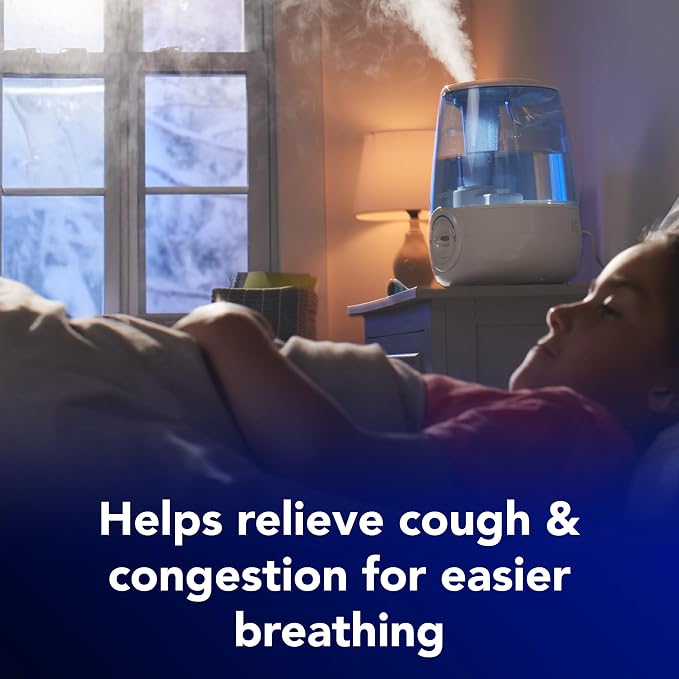 Vicks Filter-Free Ultrasonic Humidifier, Recommended by Pediatricians, 1.2 Gal Ultrasonic Cool Mist Humidifiers for Bedrooms & Kids Rooms, Works with Vicks VapoPads - Image 3
