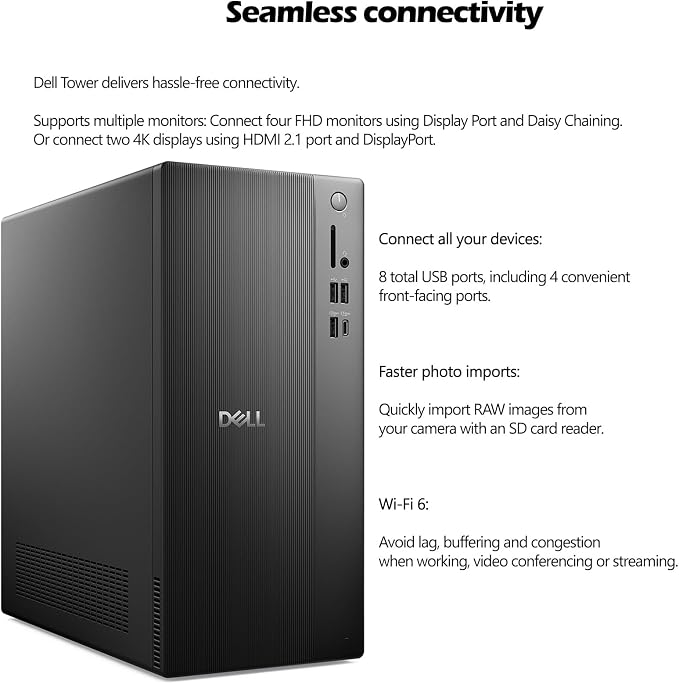 Dell 2026 Tower PC Ect1250 Desktop Computers 16GB DDR5 RAM, 512GB PCIe SSD | 14th Gen Intel Processor, Copilot AI, WiFi 6, Bluetooth, DisplayPort, HDMI, Type-C, Windows 11 Pro for Home & Business - Image 2