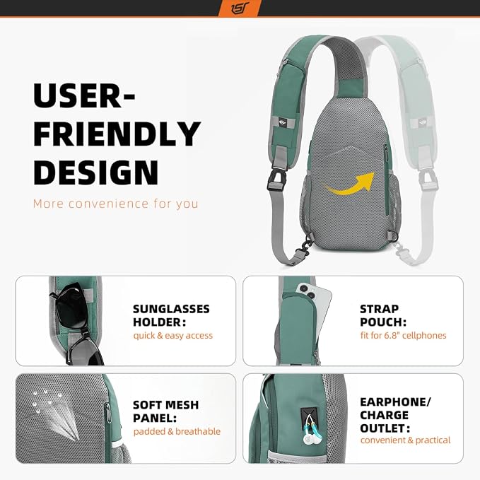 SKYSPER Sling Bag RFID Crossbody Sling Backpack Cross Body Shoulder Bag Travel - Image 4