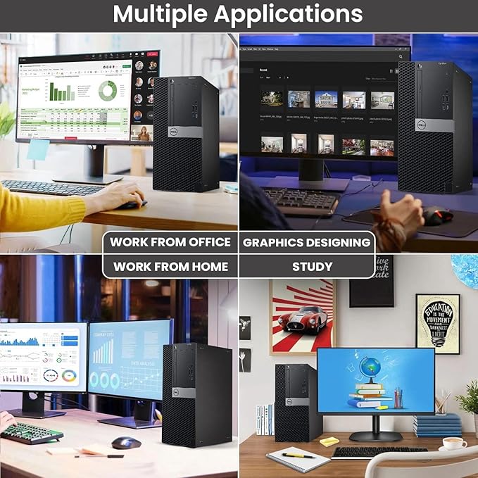 Dell Tower Desktop PC – Intel Core i5-6500 6th Gen Processor – 16GB DDR4 RAM – 1TB SSD – Keyboard & Mouse – Wi-Fi – Office, Home, Business Desktop Computer Windows 11 Pro (Renewed) - Image 6