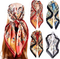 4Pcs Silk Head Scarves for Women Satin Hair Scarf 35”Large Square Bandana Silk by Upeilxd