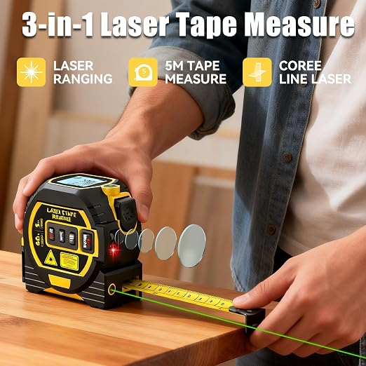 3-in-1 Laser Tape Measure, Digital Tape Measure - Image 8