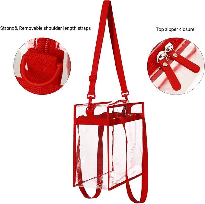 BAGAIL Clear Bags 12x6x12 Stadium Approved Clear Tote Bag - Image 2