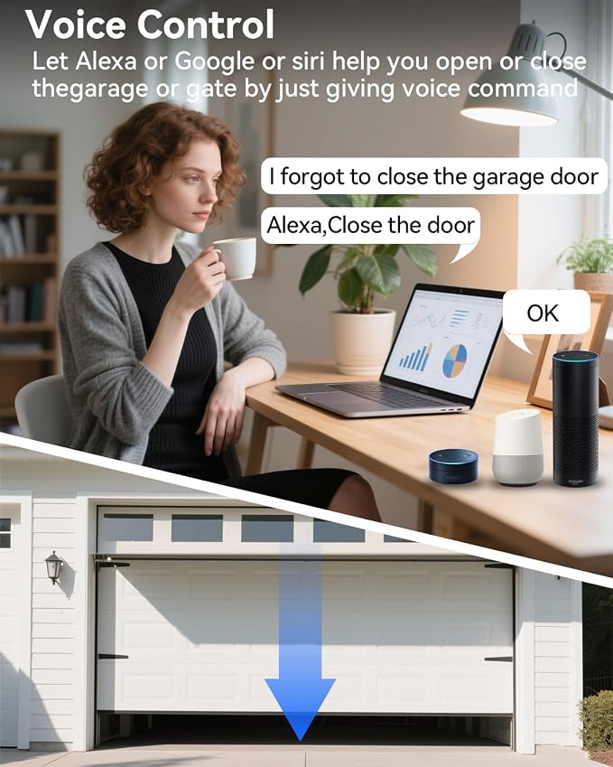 Smart Garage Door Opener, Universal WiFi Garage Door Remote Controller - Image 4