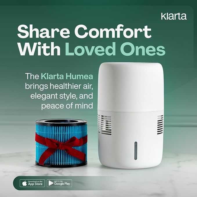 Smart Evaporative Humidifier with App Control & 3L Tank – Mist-Free, No White Dust – Quiet Operation for Better Sleep – Klarta Humea White - Image 7