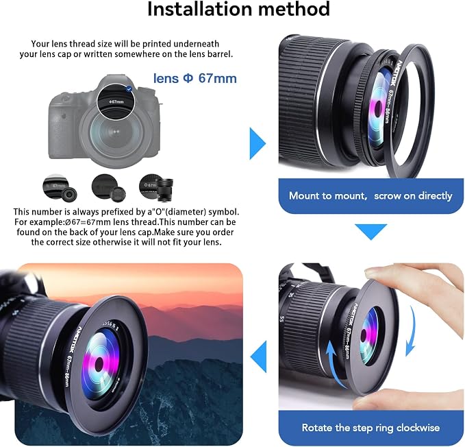 67mm Lens to 86mm Camera Lens Adapter, 67mm to 86mm Filter Step up Ring Adapter - Image 5