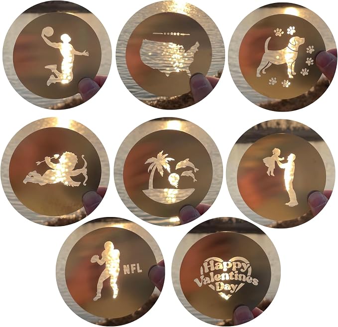 16Pcs Unique Round Gobos Kit for Optical Snoot, 86mm/3.4in Metal Plate Patterns - Image 2