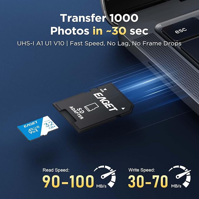 EAGET 2-Pack 32GB TF Memory Card Up to 100MB/s Read 30MB/s Write - Image 3