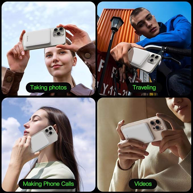 Ouotoo New for Magsafe Portable Charger,5000mAh Power Bank with Type-C 20W PD Fast Charging Travel, Lightweight and Slim, LED Display for Magsafe Battery Pack for iPhone 17/16/15/14/13/12 All Series - Image 5