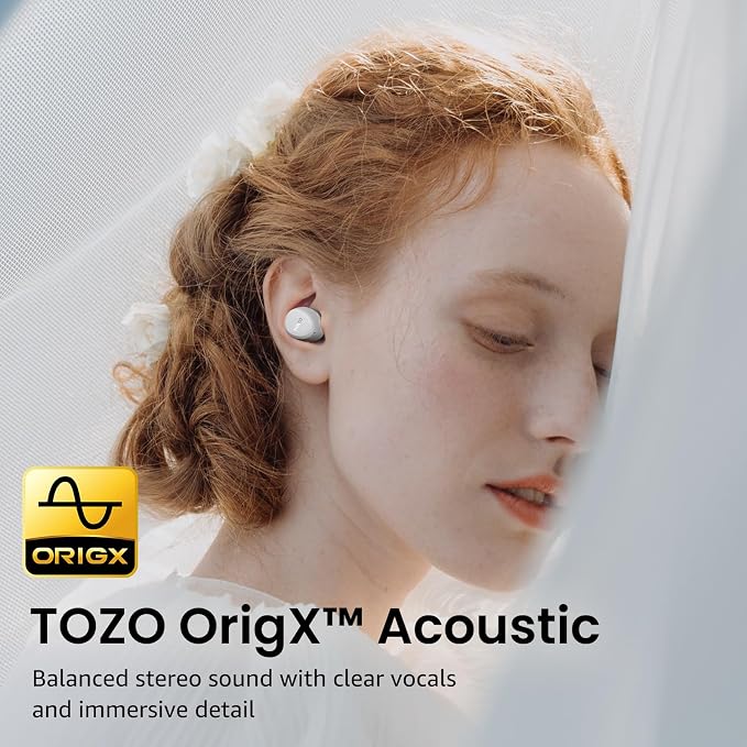 TOZO A1 Wireless Earbuds Bluetooth 5.3 Light Weight in Ear Headphones | IPX5 Waterproof, 2 Mics for AI Calls, Immersive Premium Sound Bass Ear buds with Charging Case, 32 Presets EQ via TOZO App - Image 5