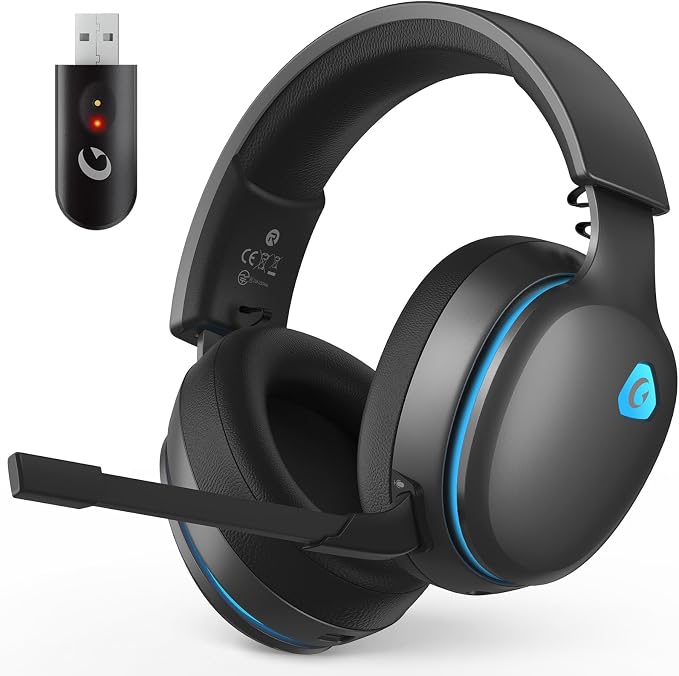 AOC 2.4GHz Wireless Gaming Headset for PS5, PS4, Switch, 45Hr, Space Gray | Bluetooth 6.0 Gaming Headphones with Noise Canceling Mic, 7.1 Virtual Surround, Great for Fortnite & Call of Duty/FPS Gamers by AOC