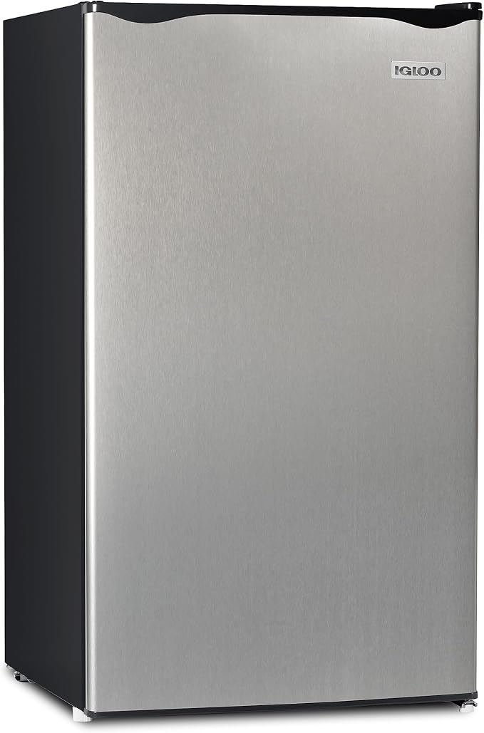 Igloo 3.2 Cu.Ft. Mini Fridge with Freezer - Single Door Compact Refrigerator with Glass Shelves for Homes, Dorms & Offices- Keep Snacks, Drinks & Frozen Foods Cool with Temperature Control Mini Fridge by Igloo