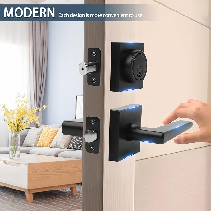 Deadbolt Lock and Door Knob Set, Exterior Door Lock Set - Image 4
