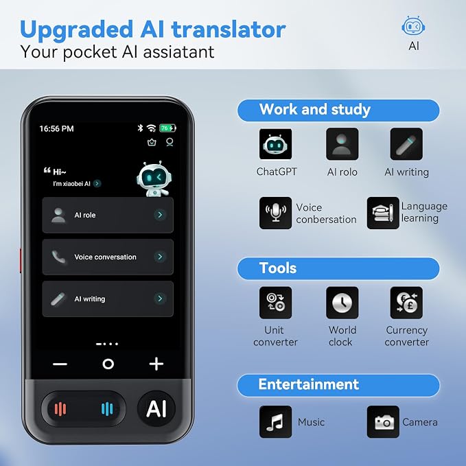 AI Language Translator Device, 2026 Upgraded ChatGPT Two Way Real time - Image 7