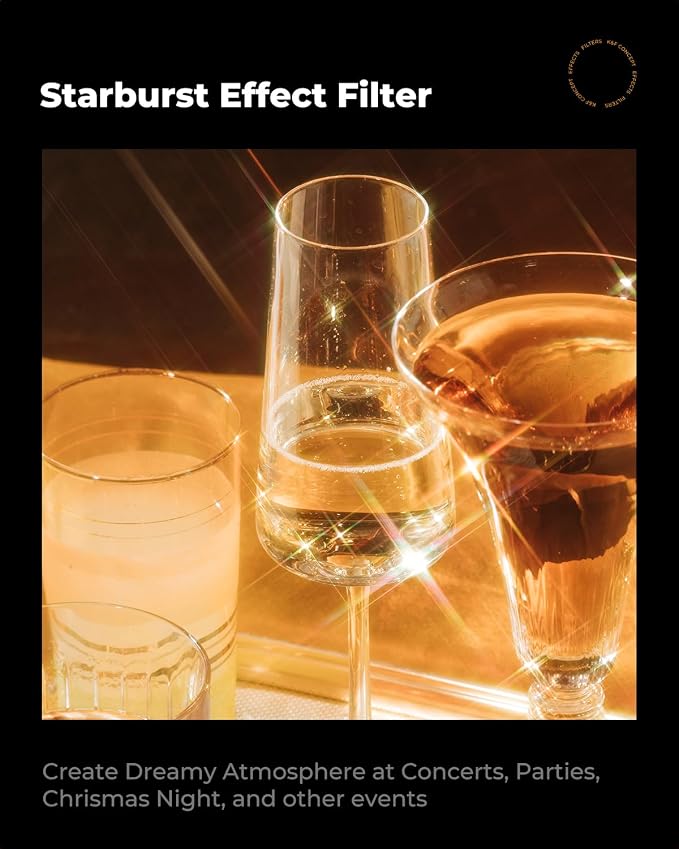 K&F CONCEPT 67mm Variable Star Filter Cross Screen Starburst Filter 4, 8 Points - Image 4