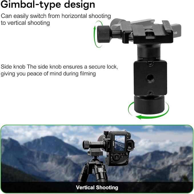 Monopod Gimbal Head with Arca-Swiss Dovetail Quick Release Plate | Rapid - Image 6